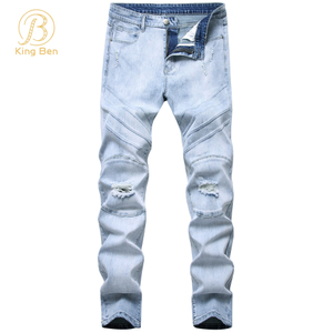 Calças jeans de moda masculina por atacado personalizadas OEM ODM 