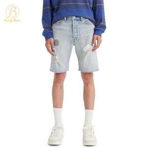 OEM ODM verão streetwear vintage meia calça curta solta shorts de trabalho moda masculina baggy jeans jeans shorts masculinos