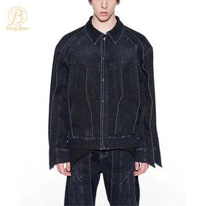 OEM ODM Personalizado Novo Design Mens Jeans Jaqueta Jeans Fashion Fit Loose Man Jacket Coat Jeans Factory