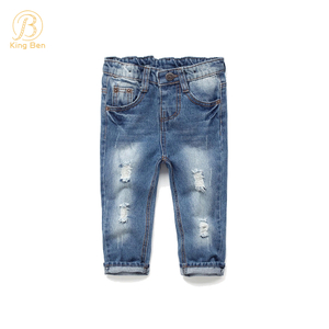 Venda quente OEM ODM Ins Kids Jeans Design neutro Calças de brim infantis Calças de bebê menino Calças jeans de alta qualidade para meninos